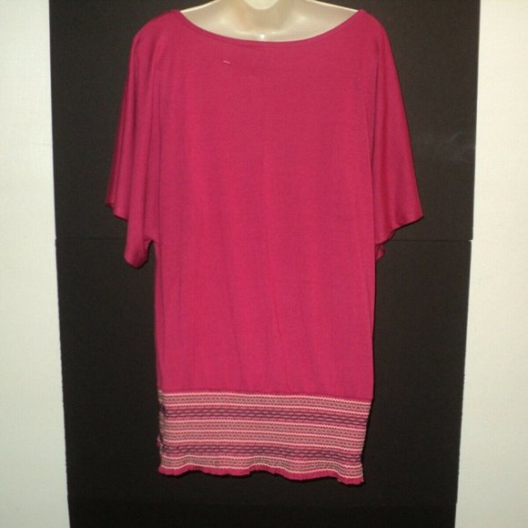 NEW Route 66 Plus 2X Top Short Dolman Sleeves Rose - Picture 4 of 7
